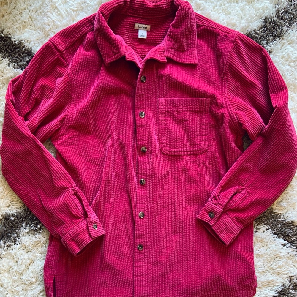 LL Bean Corduroy Magenta Shacket